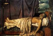 Joseph Denis Odevaere Lord Byron on his Death-bed Sweden oil painting reproduction
